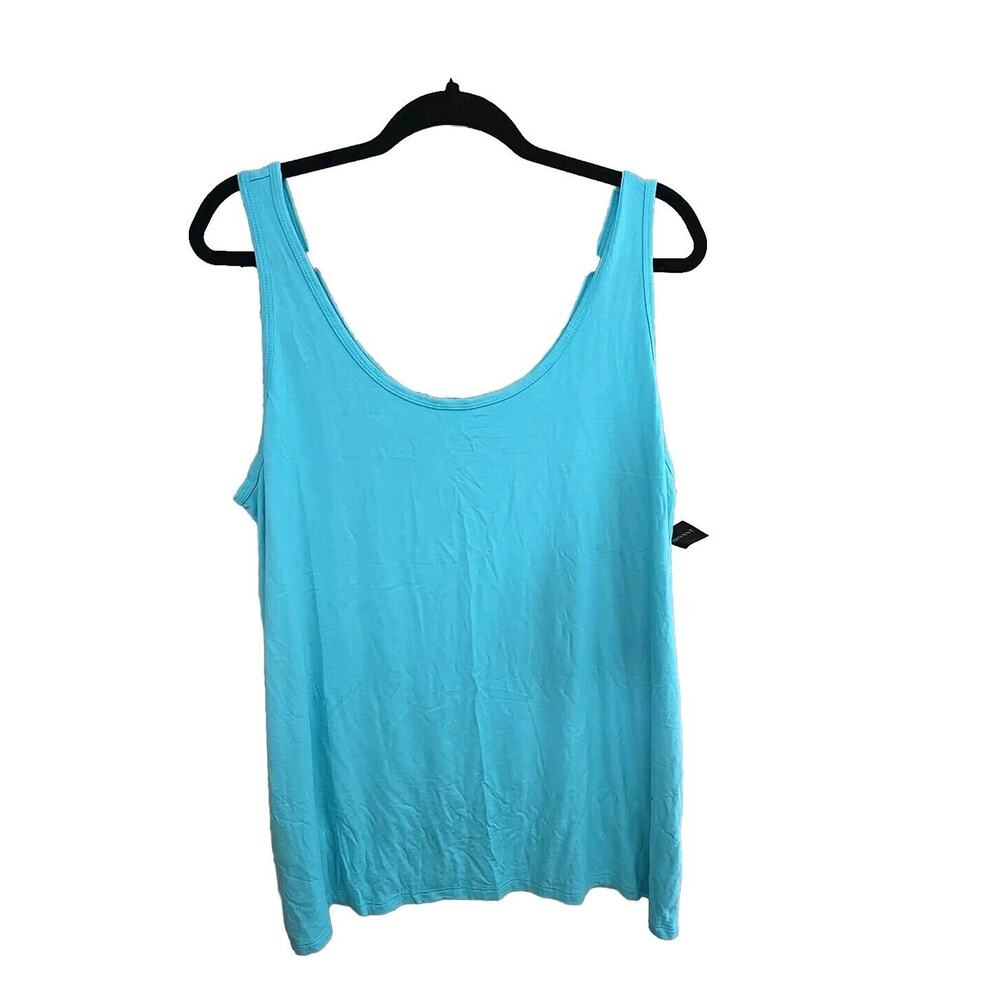 NWT Lane Bryant Turquoise Scoop Neck Relaxed Sleeveless Tank Top Womans Sz 18/20
